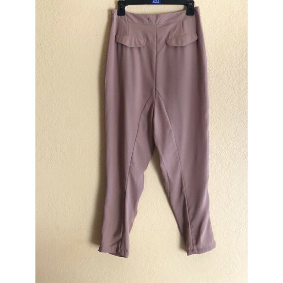 $150 Vertigo Women’s Solid Two-Pocket Pleated Cropped Pants Size M Trousers - Picture 4 of 8